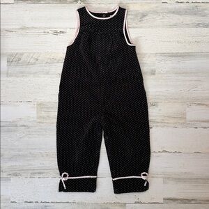 Vintage Gymboree Black Jumper with Pink Polka Dots